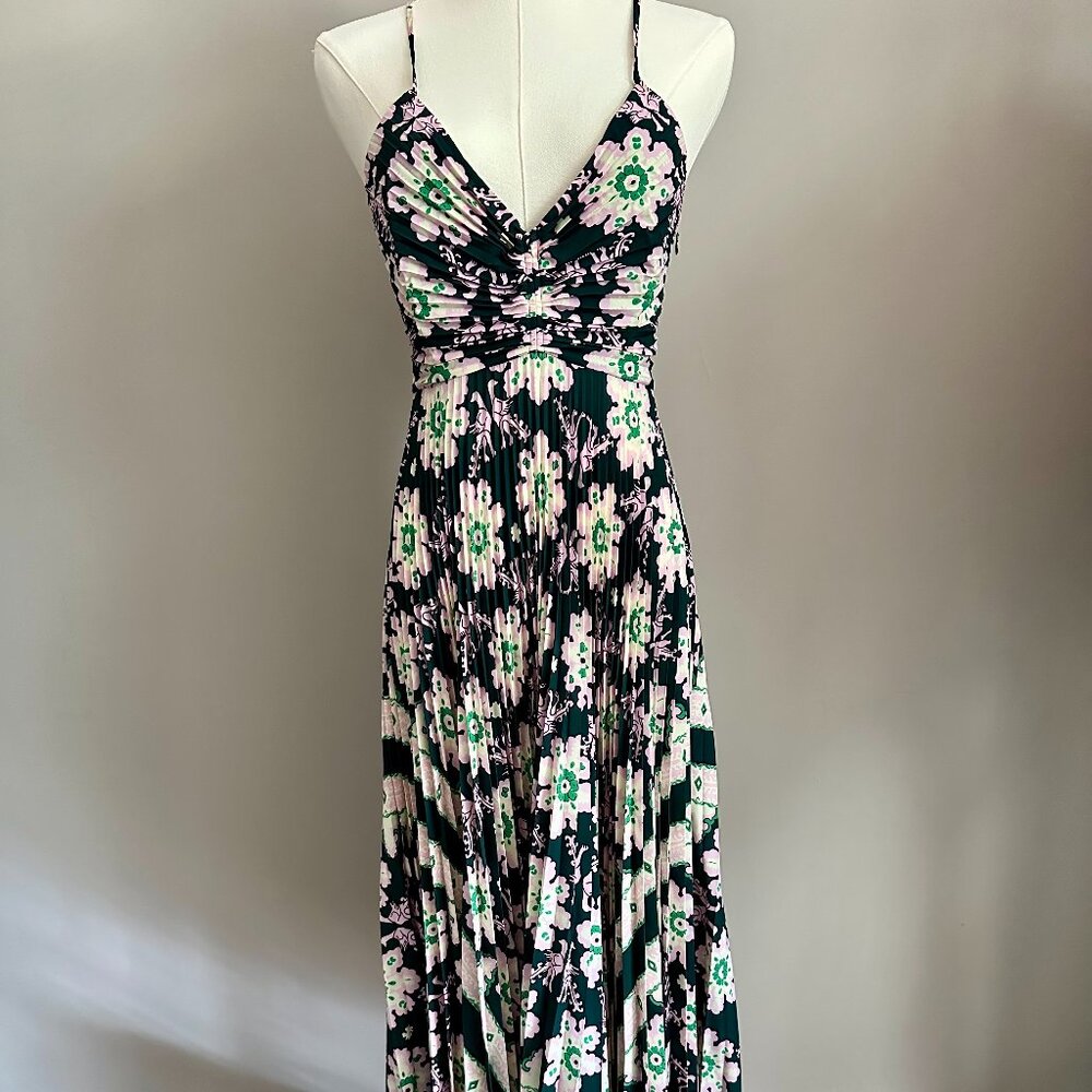 A.L.C. Gemini Pleated Printed Midi Dress